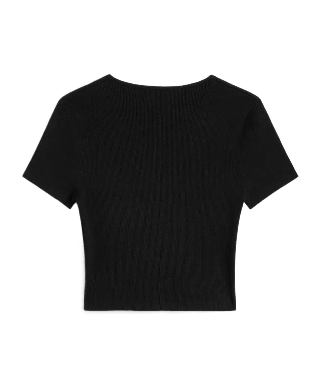 Heart Crop Top In Underpinning Silk And Cotton