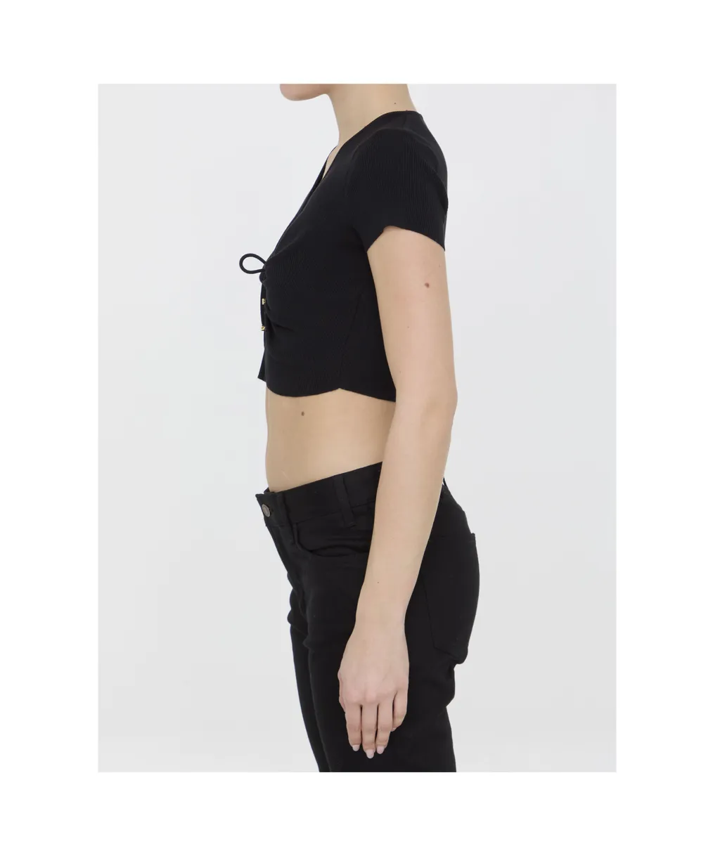 Heart Crop Top In Underpinning Silk And Cotton