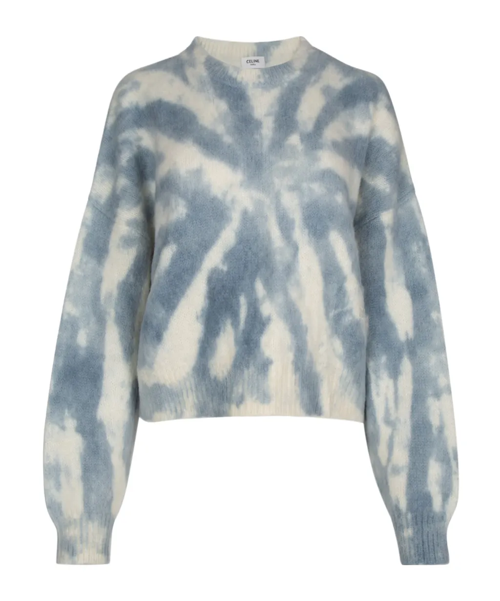 Triomphe Crew Neck Sweater In Tie-Dye Alpaca Wool