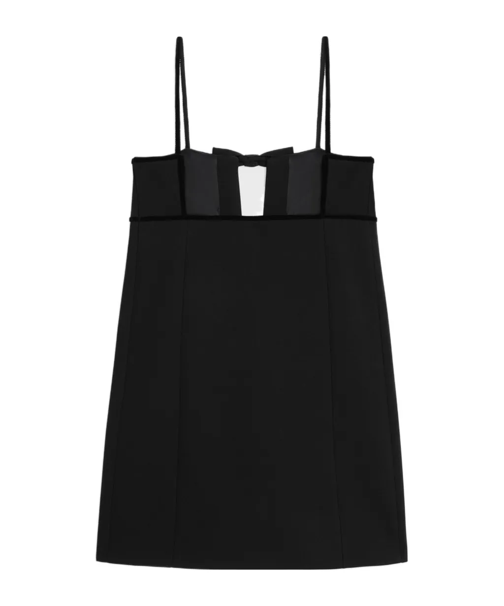 Trapeze Mini Dress In Double Wool