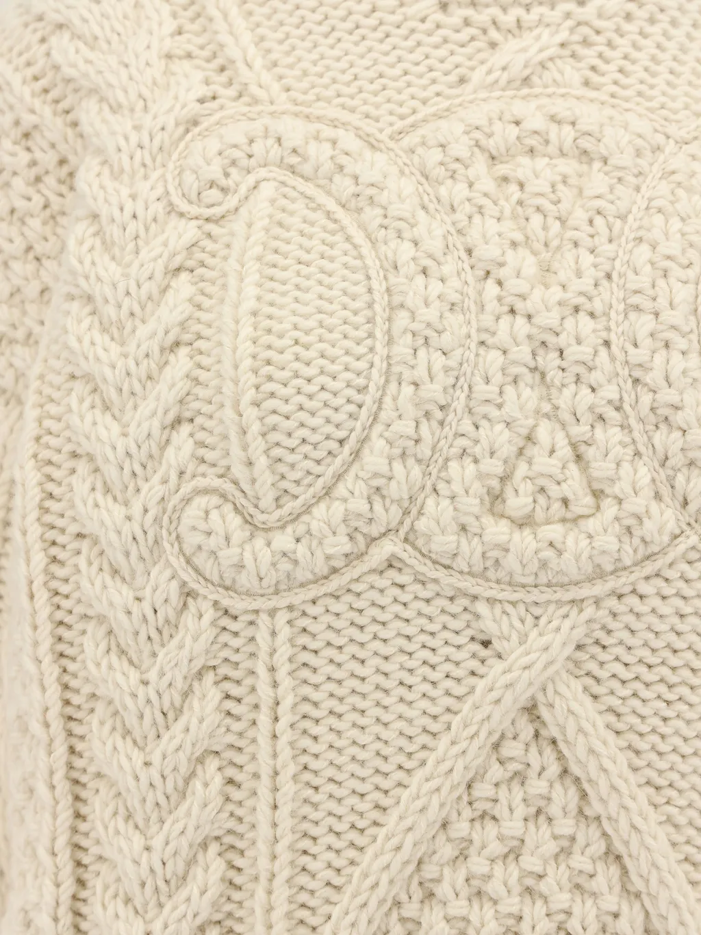 High Neck Sweater In Aran Alpaca Wool