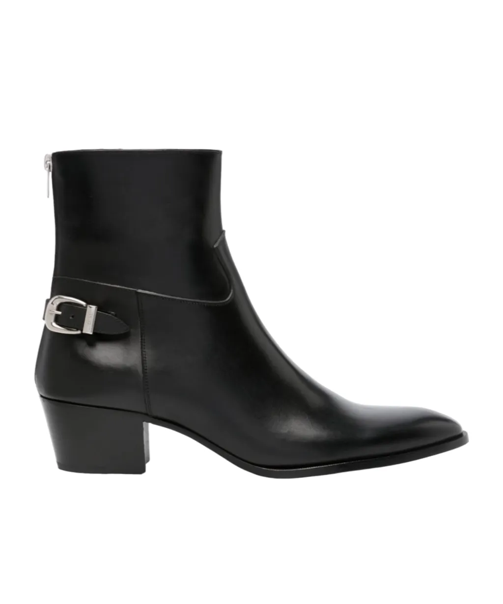 Zipped Isaac Boot In Shiny Calfskin