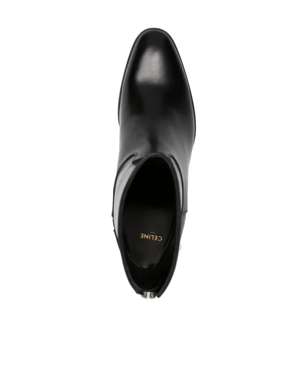 Zipped Isaac Boot In Shiny Calfskin