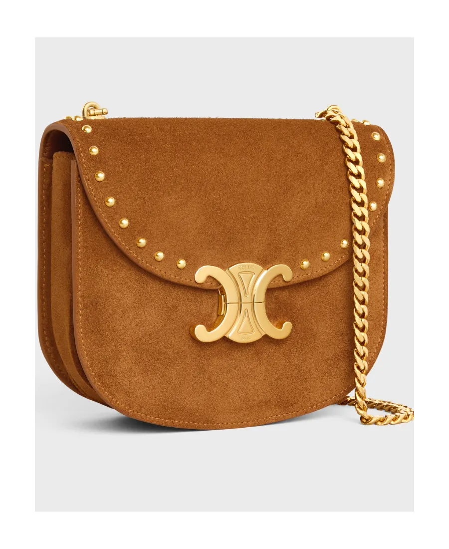 Chain Besace Clea In Suede Calfskin With Studs