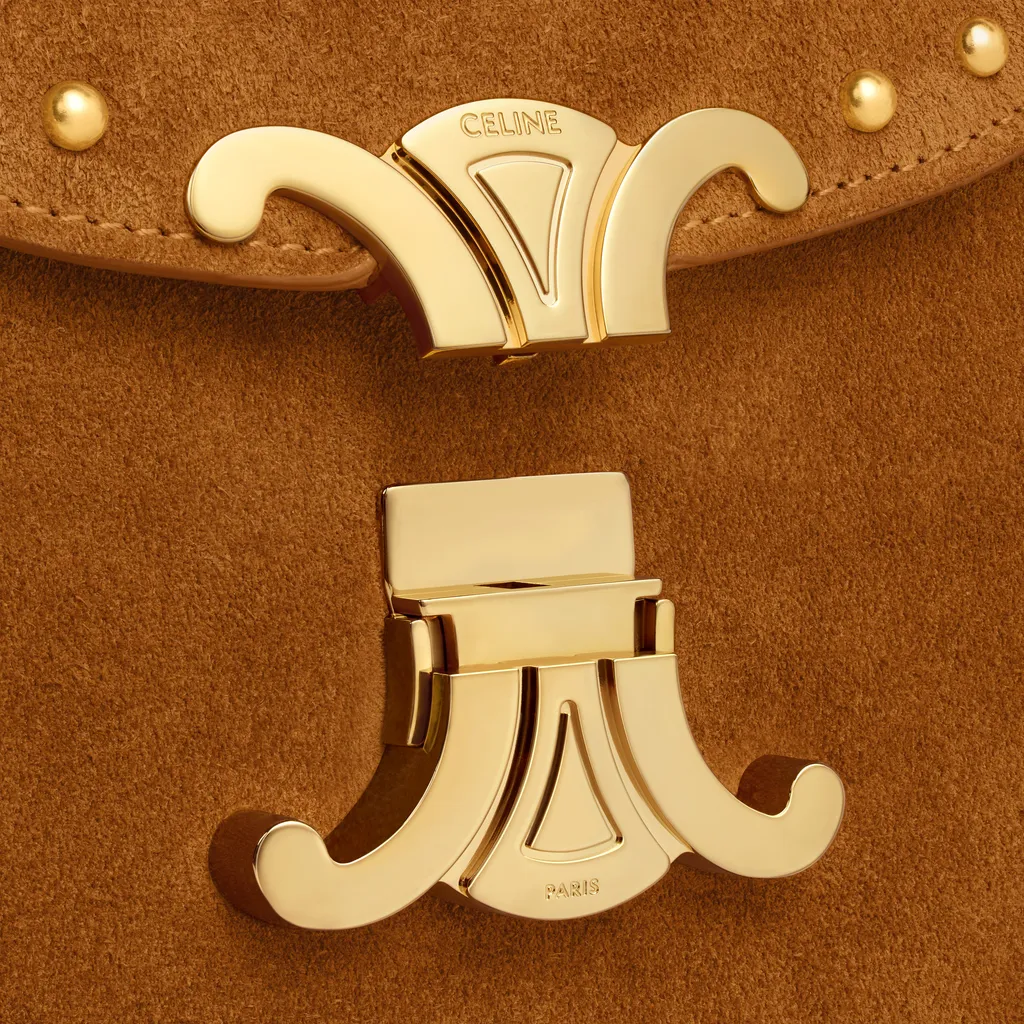 Chain Besace Clea In Suede Calfskin With Studs