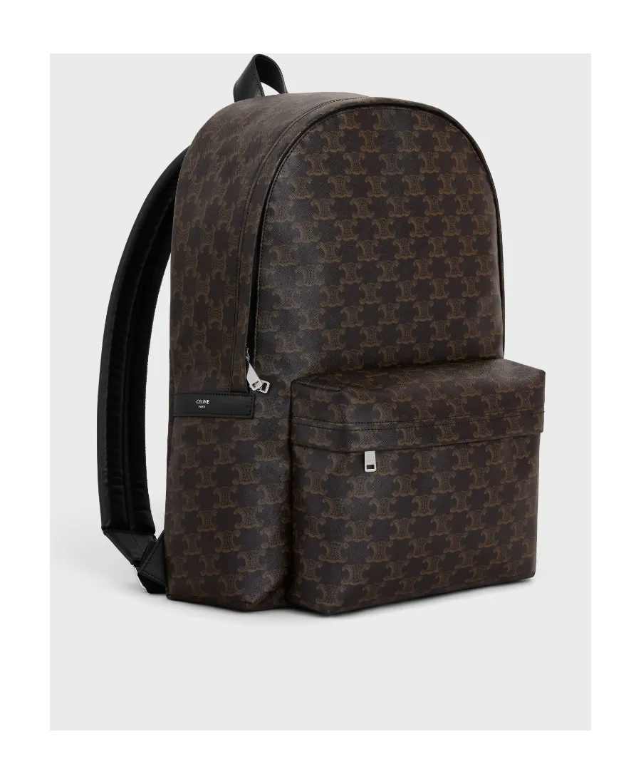 Medium Backpack In Triomphe Canvas And Calfskin