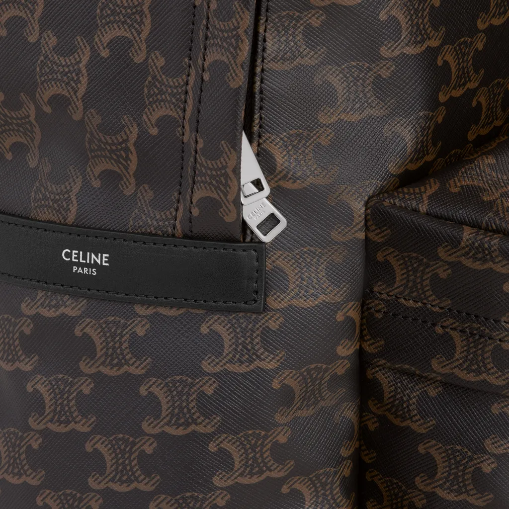 Medium Backpack In Triomphe Canvas And Calfskin