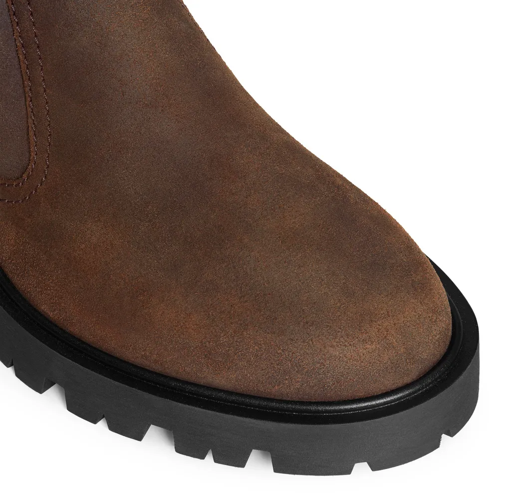 Margaret Chelsea Boot In Waxed Suede Calfskin