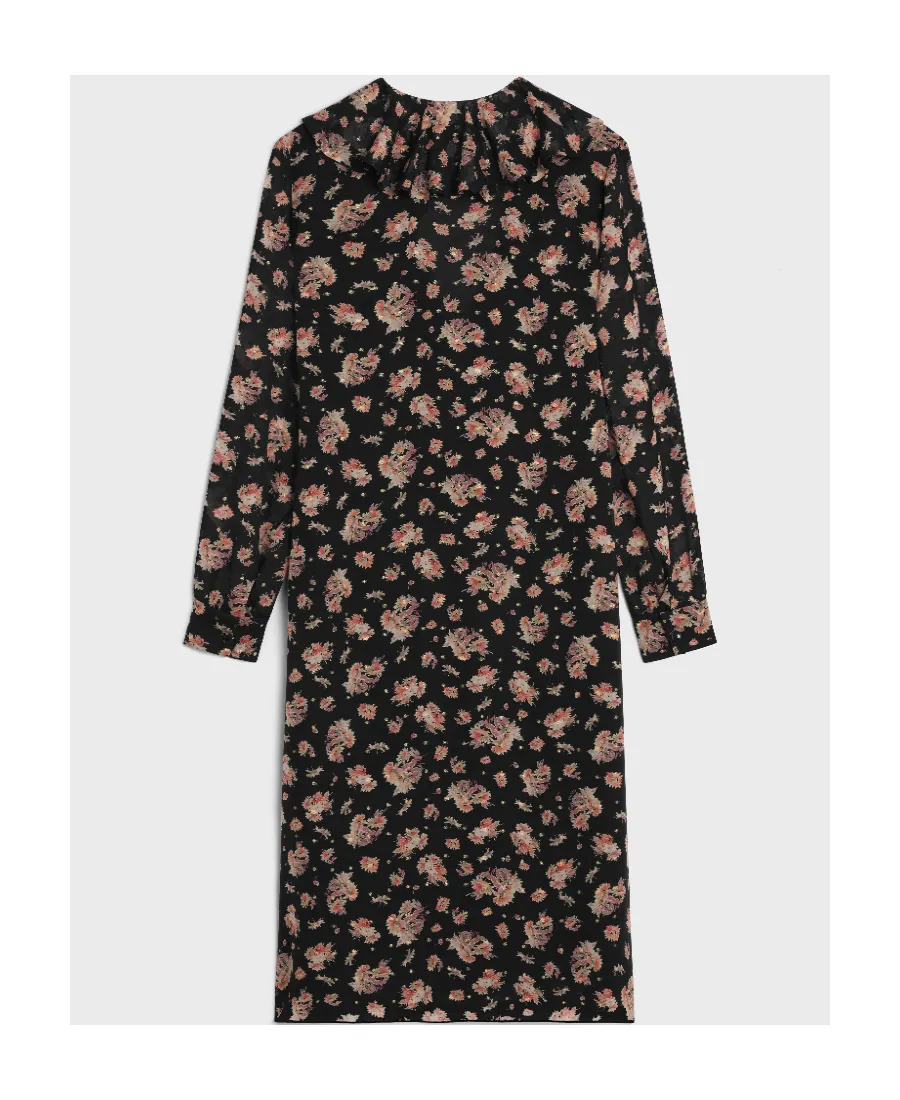 Jabot Dress In Silk Georgette