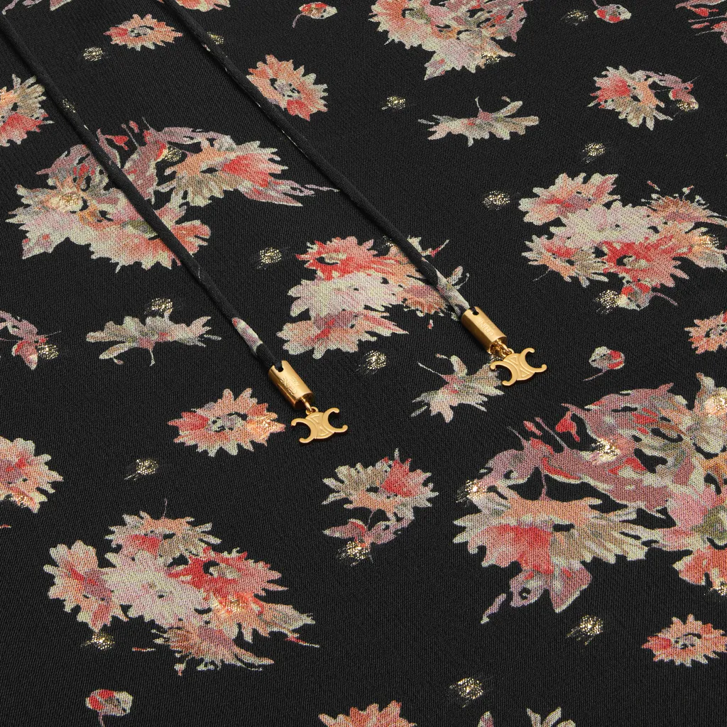 Jabot Dress In Silk Georgette
