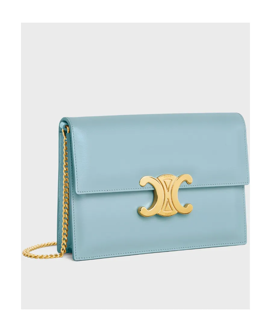 Triomphe Clutch In Shiny Calfskin