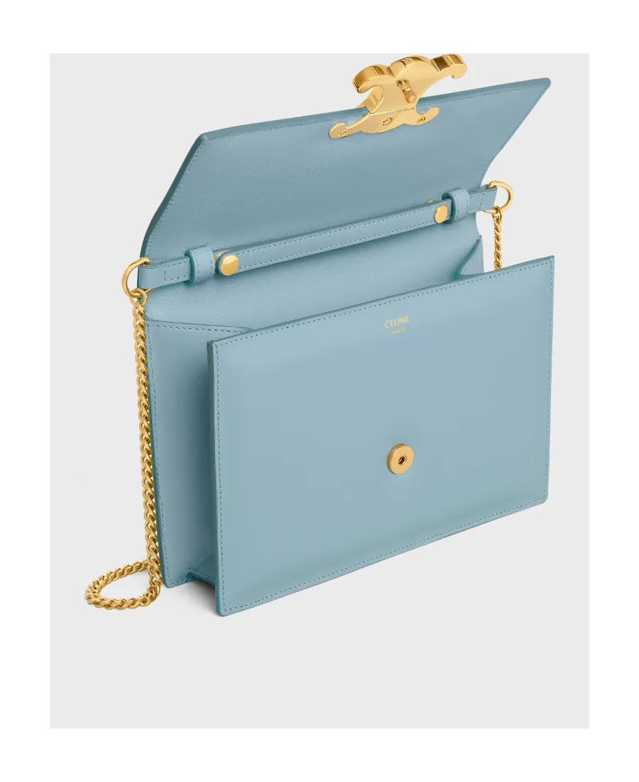 Triomphe Clutch In Shiny Calfskin