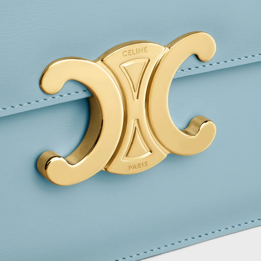 Triomphe Clutch In Shiny Calfskin