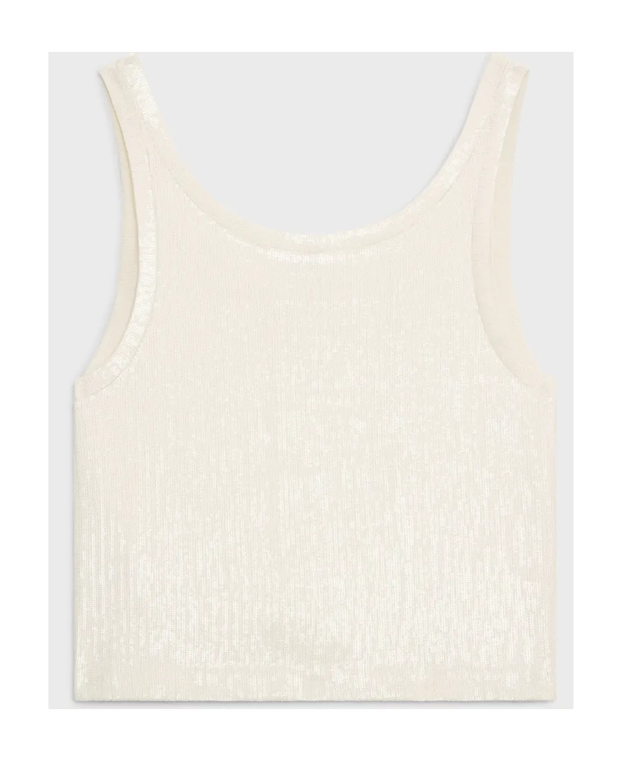 Embroidered Tank Top In Silk Jersey