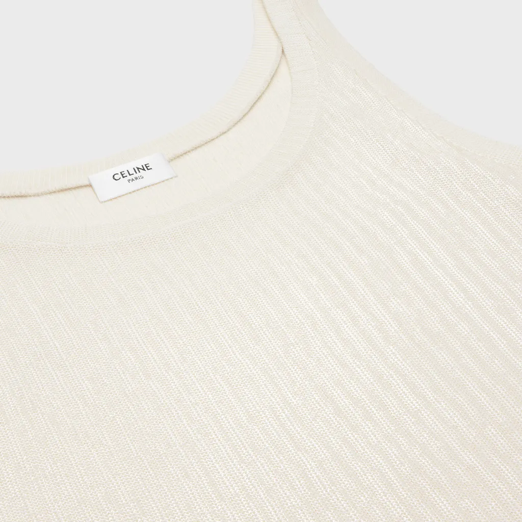 Embroidered Tank Top In Silk Jersey