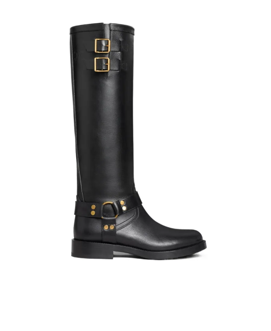 High Boot Biker In Calfskin - Vegetal Tanning
