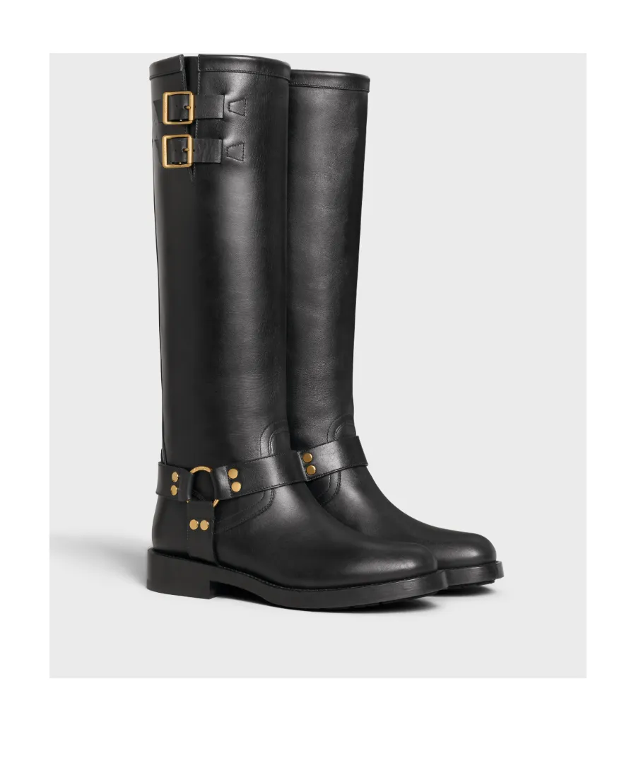 High Boot Biker In Calfskin - Vegetal Tanning