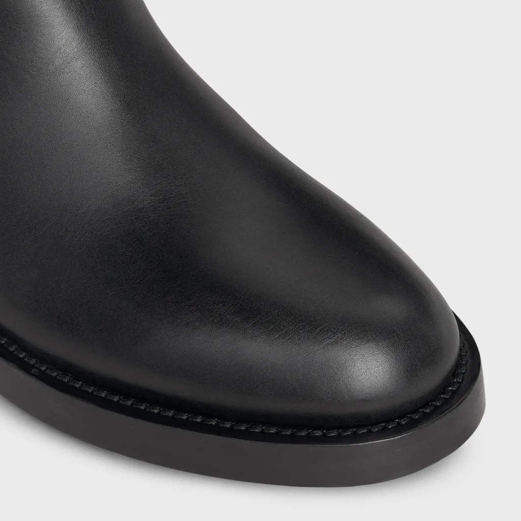 High Boot Biker In Calfskin - Vegetal Tanning
