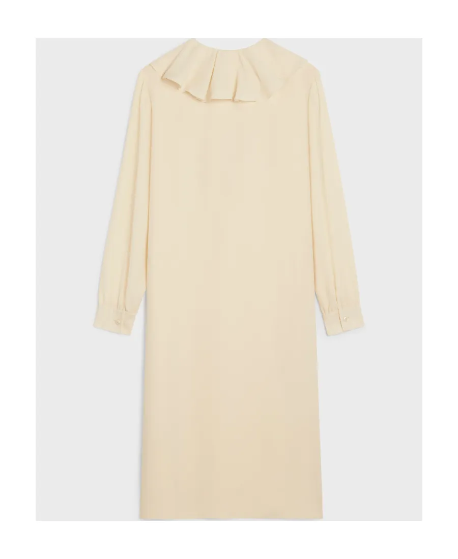 Jabot Dress In Lightweight Silk Sablé
