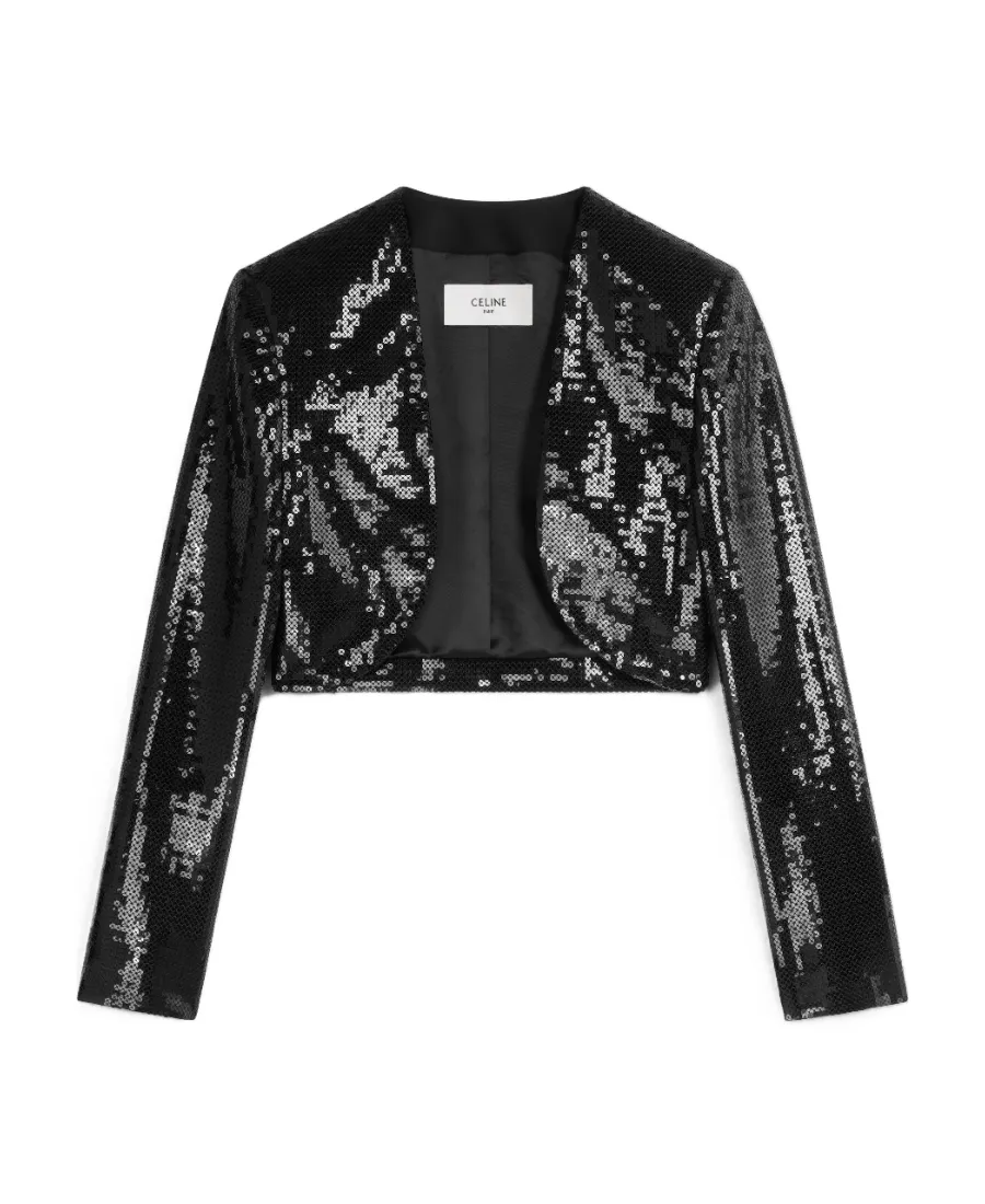 Embroidered Bolero In Wool Gabardine