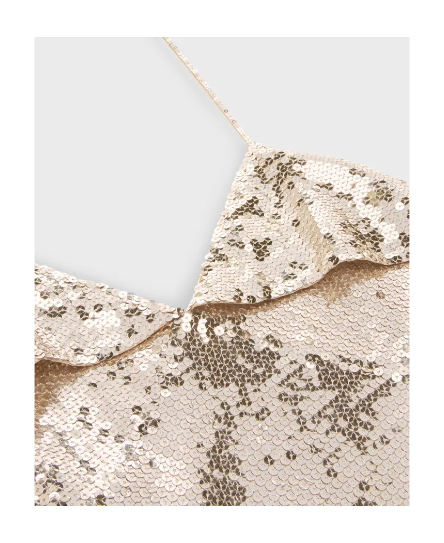 Embroidered Mini Dress In Silk Georgette
