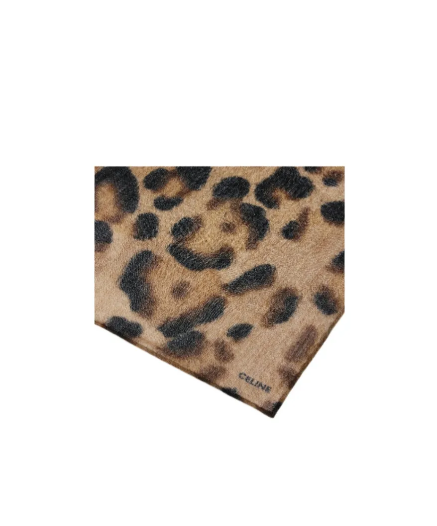 Stole In Leopard-Print Cashmere Muslin