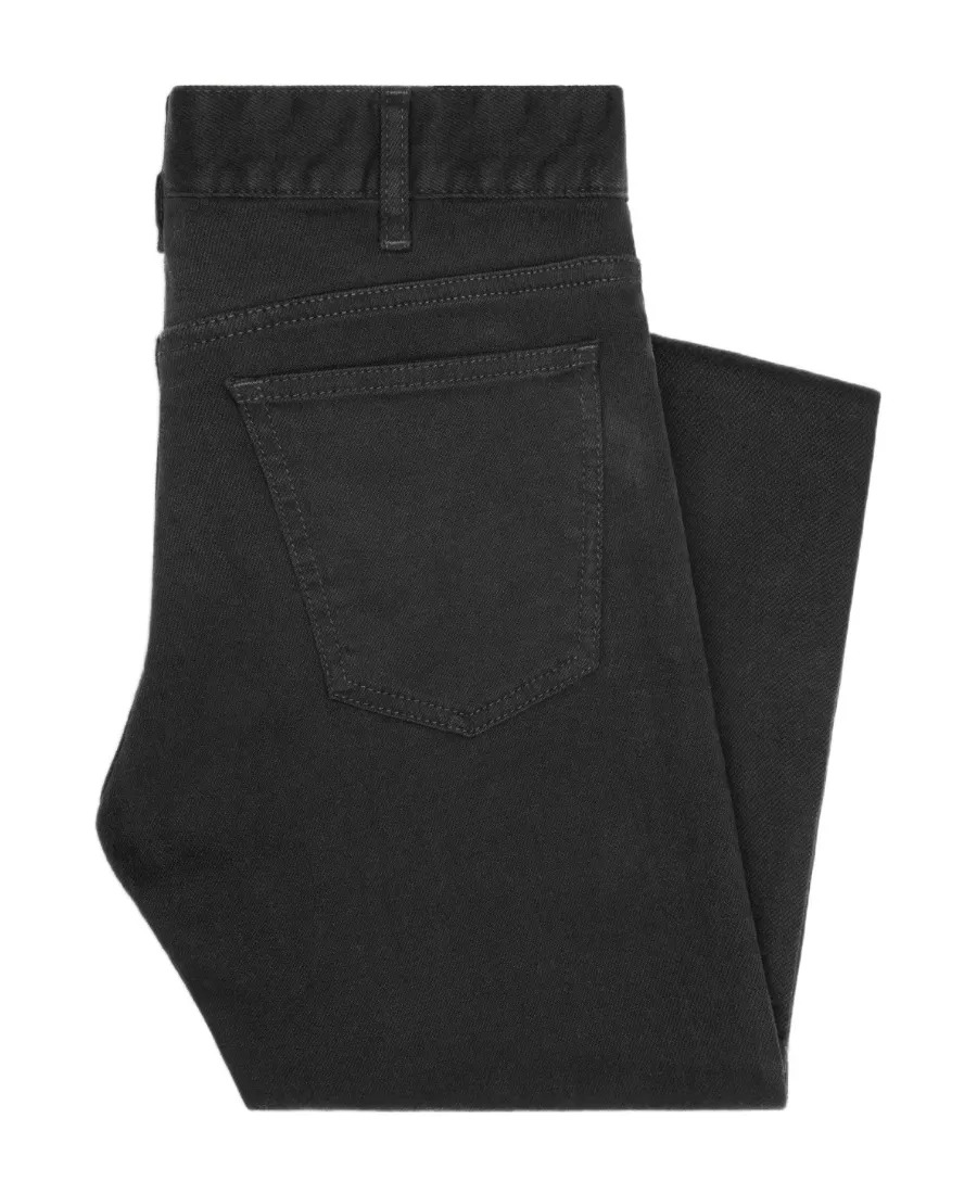 Skinny Jeans In Pure Black Stone Wash Denim