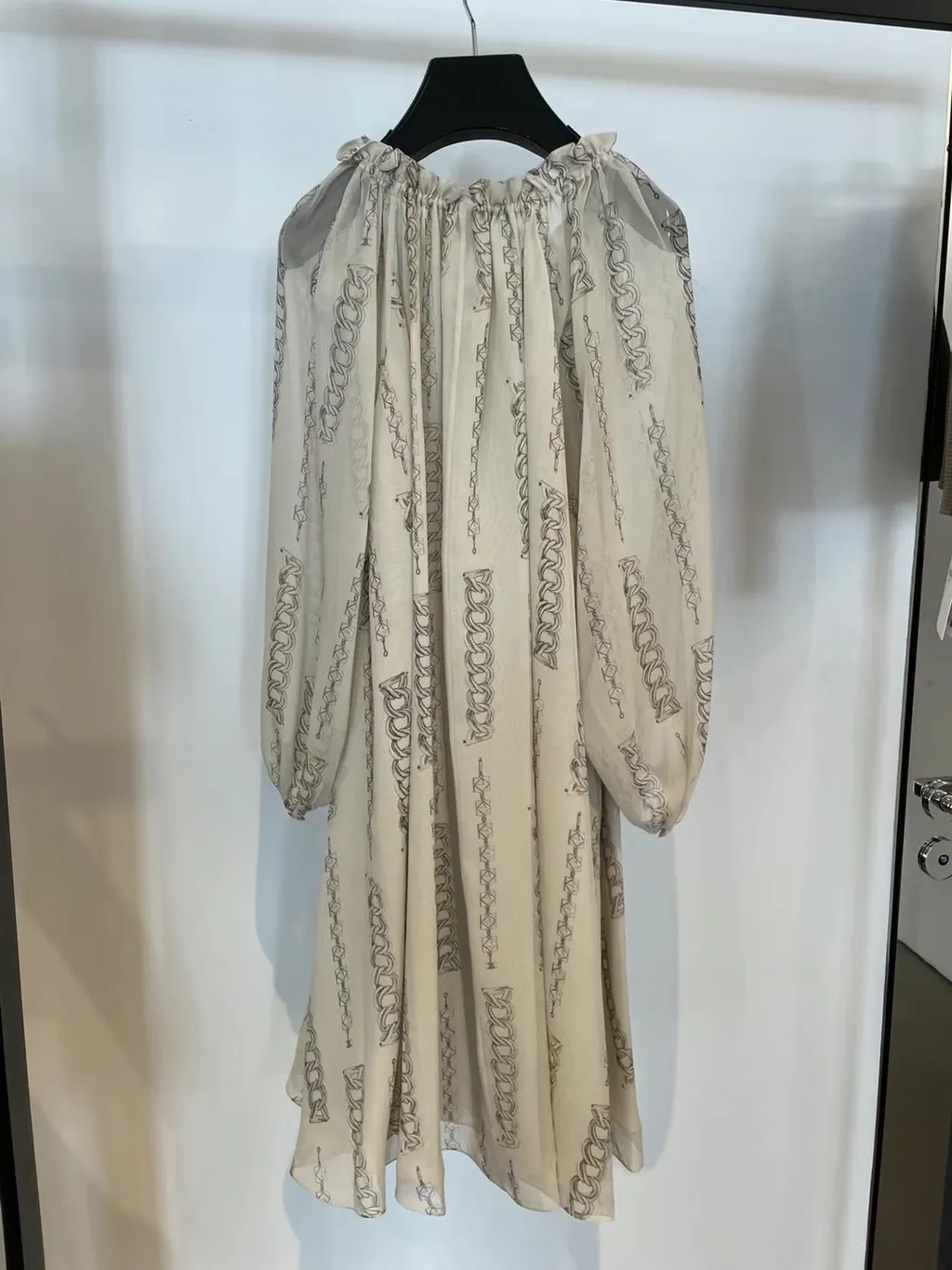 Short Folk Dress In Silk Georgette