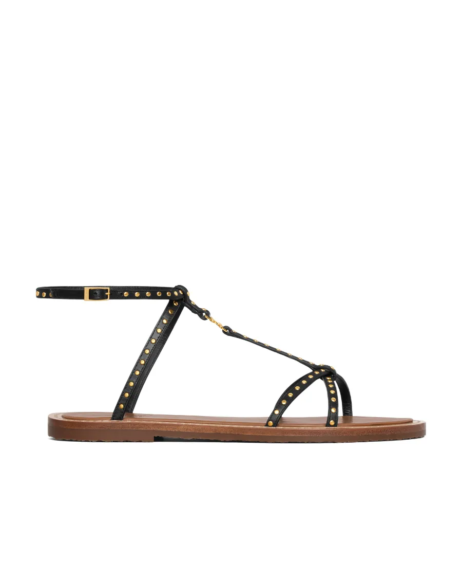 Taillat Flat Sandal With Studs In Calfskin