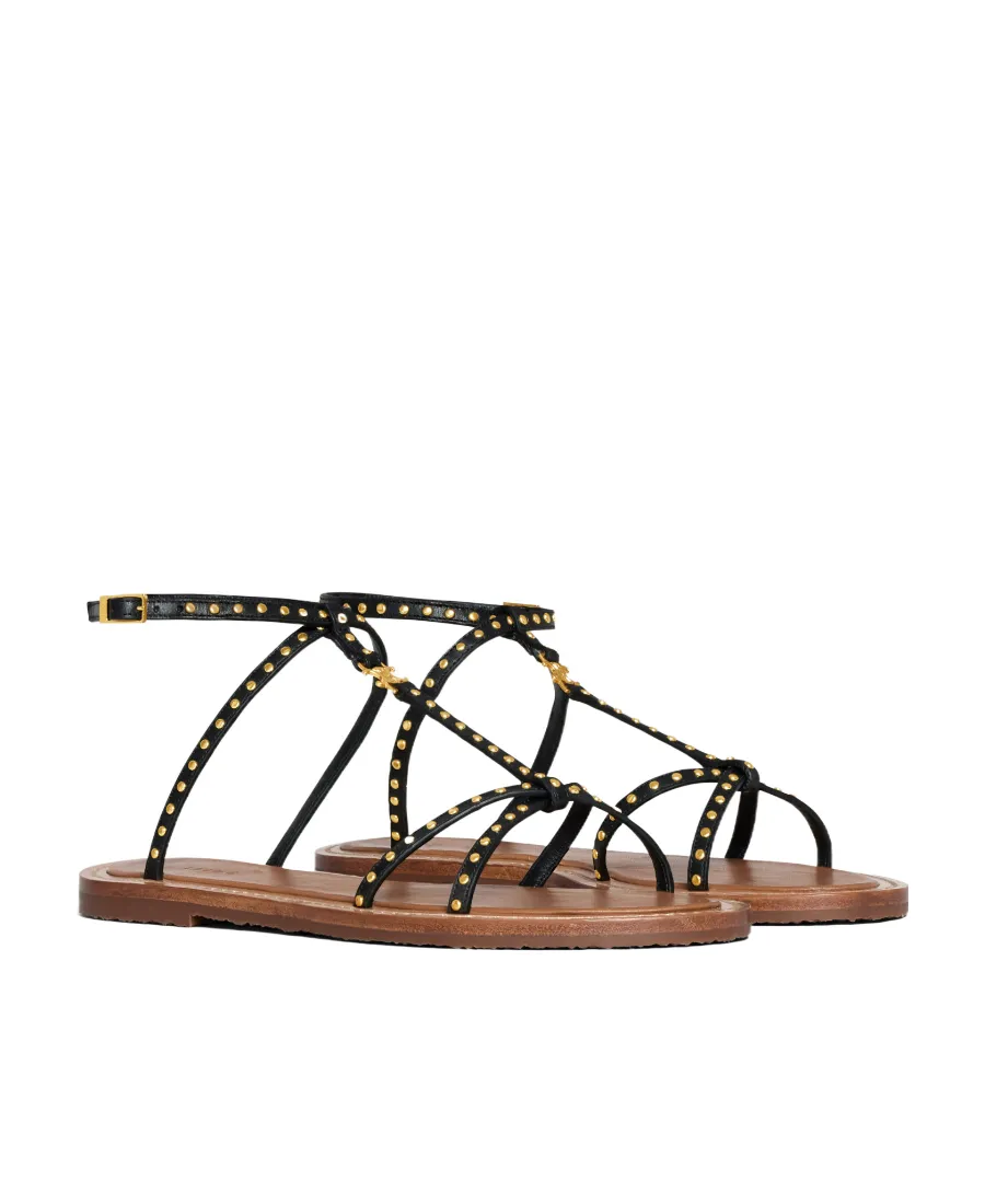 Taillat Flat Sandal With Studs In Calfskin