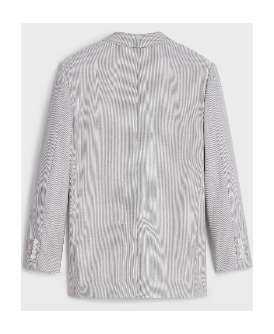 Jude Jacket In Striped Wool And Silk