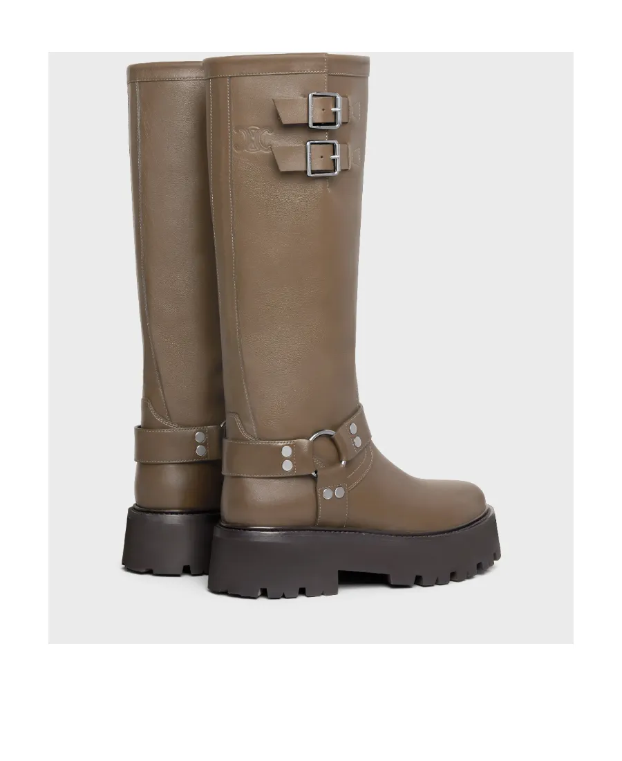 Bulky Biker High Boot In Calfskin