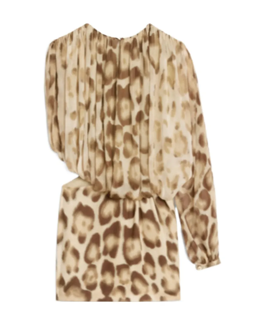 Draped Mini Dress In Silk Muslin