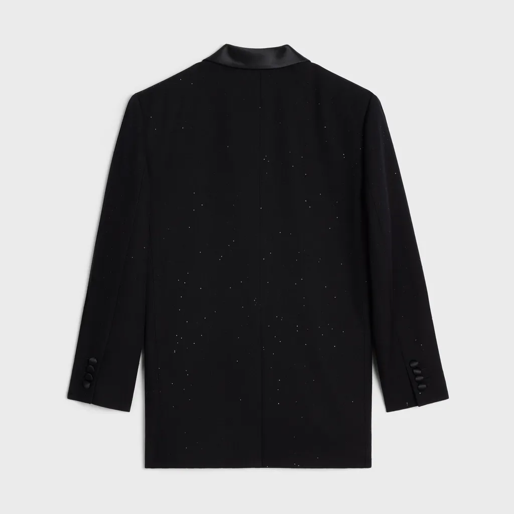 Jude Tux Jacket In Sequined Grain De Poudre