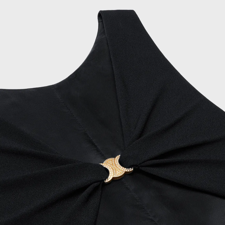 Vest Dress In Satin With Crepe Lining