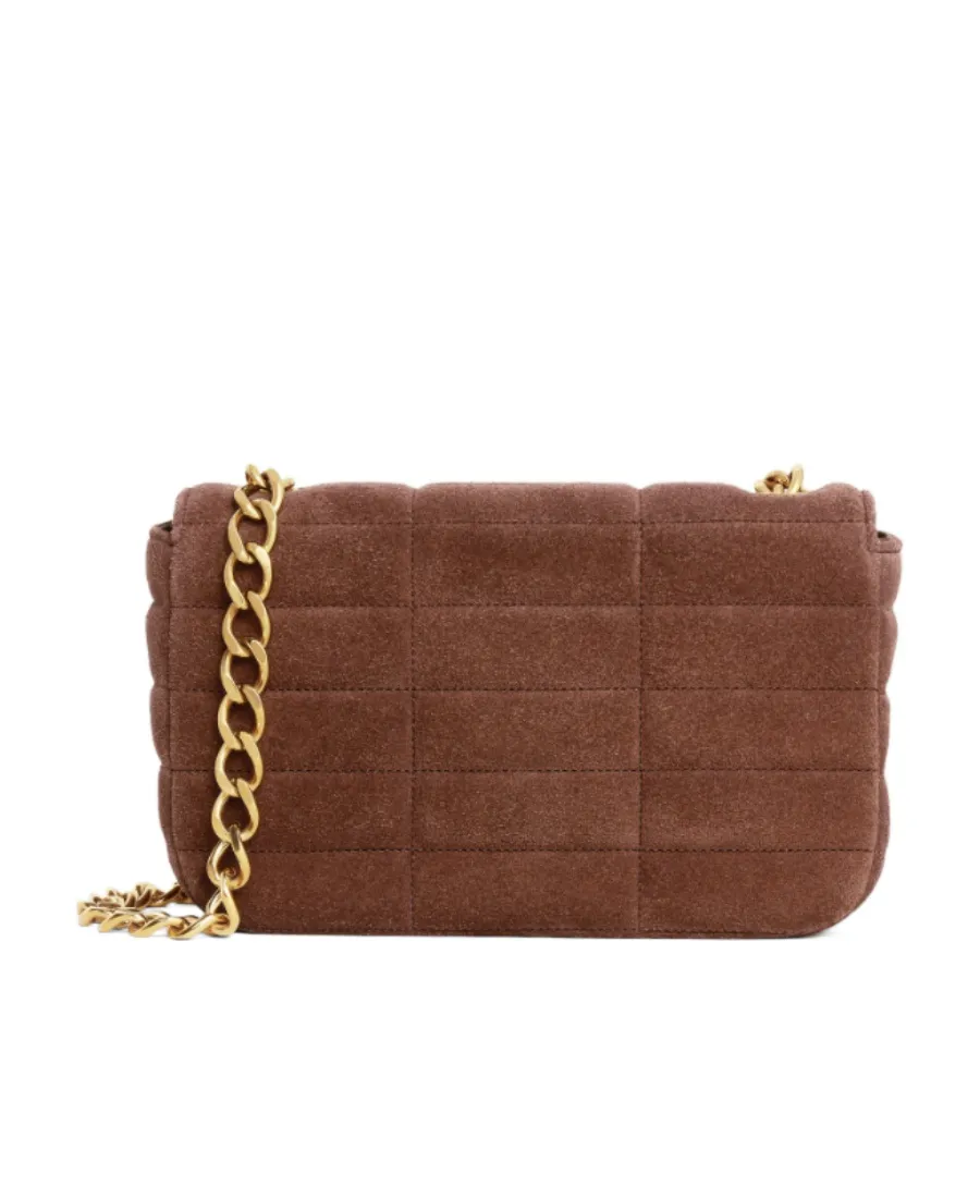 Chain Shoulder Bag Matelasse Monochrome In Suede Calfskin