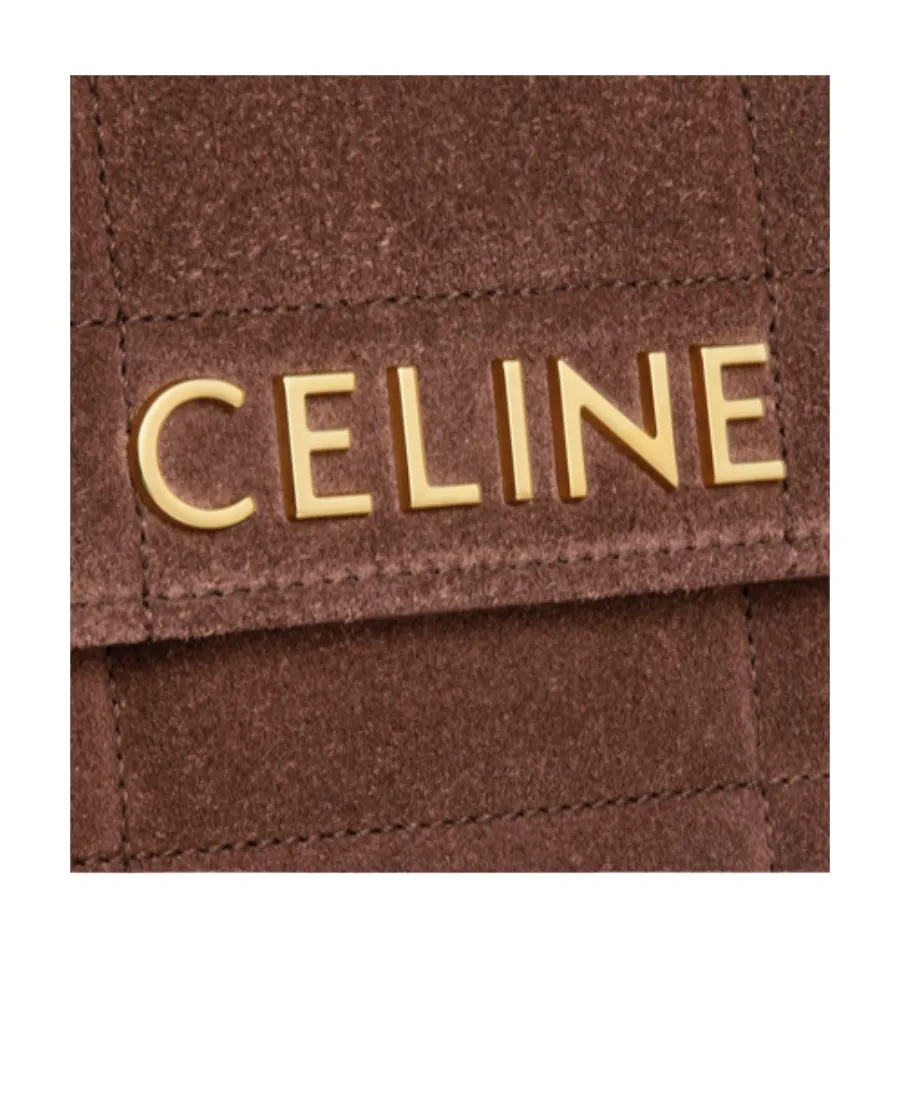 Chain Shoulder Bag Matelasse Monochrome In Suede Calfskin