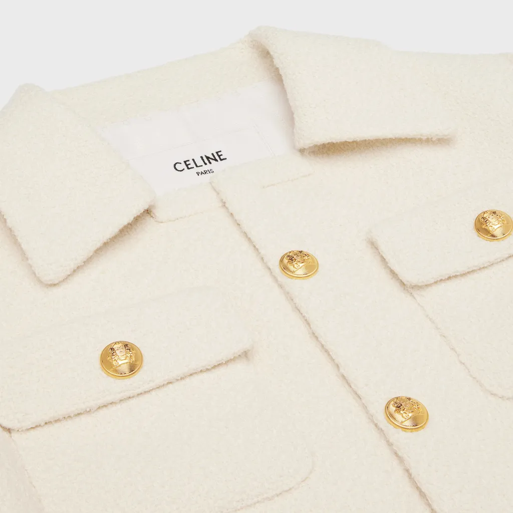 Cropped Chelsea Jacket With Button In Tweed