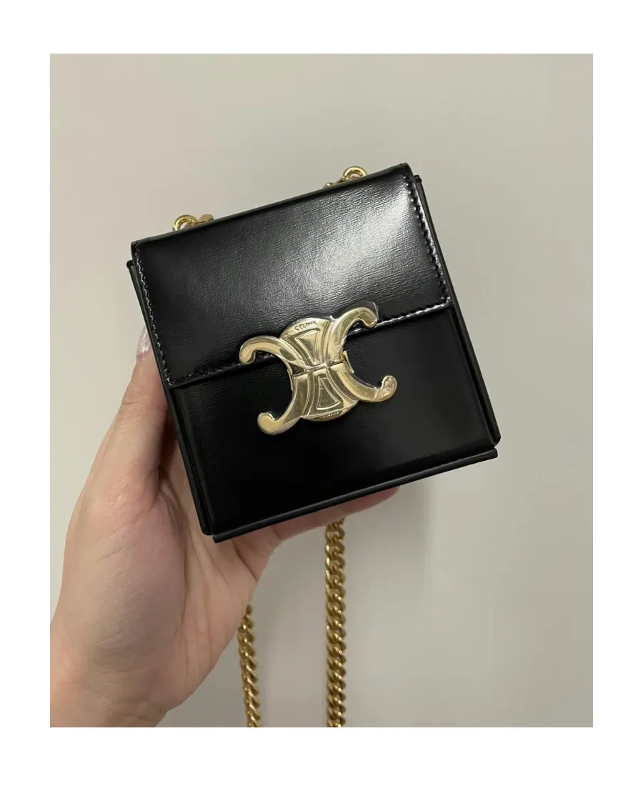 Mini Box Triomphe In Shiny Calfskin