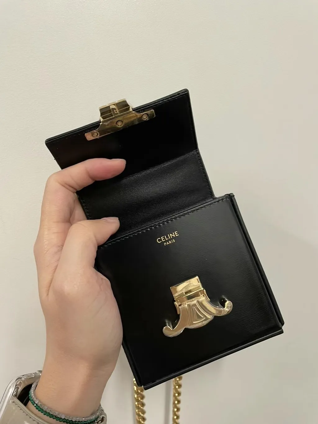 Mini Box Triomphe In Shiny Calfskin