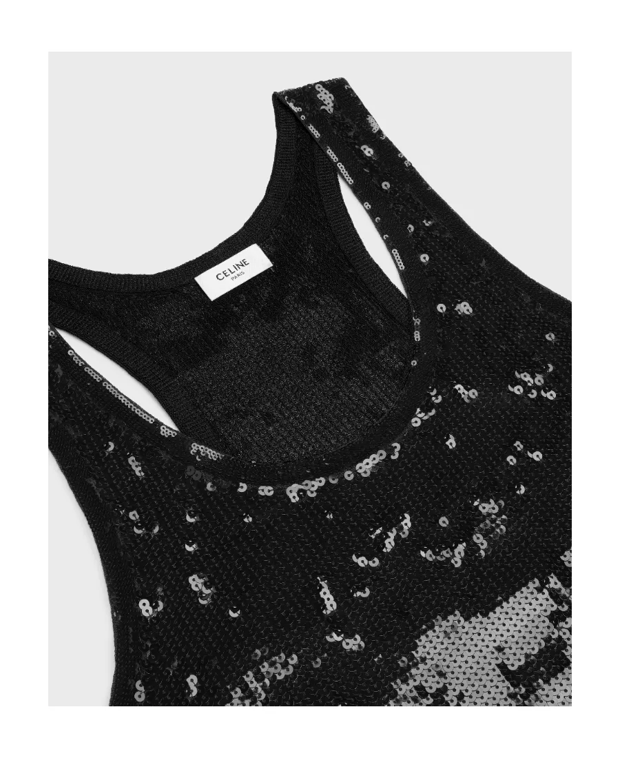 Embroidered Tank Top In Silk