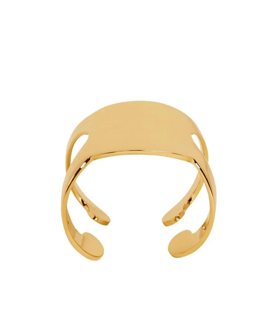 Triomphe Shadow Cuff In Brass With Gold Finish