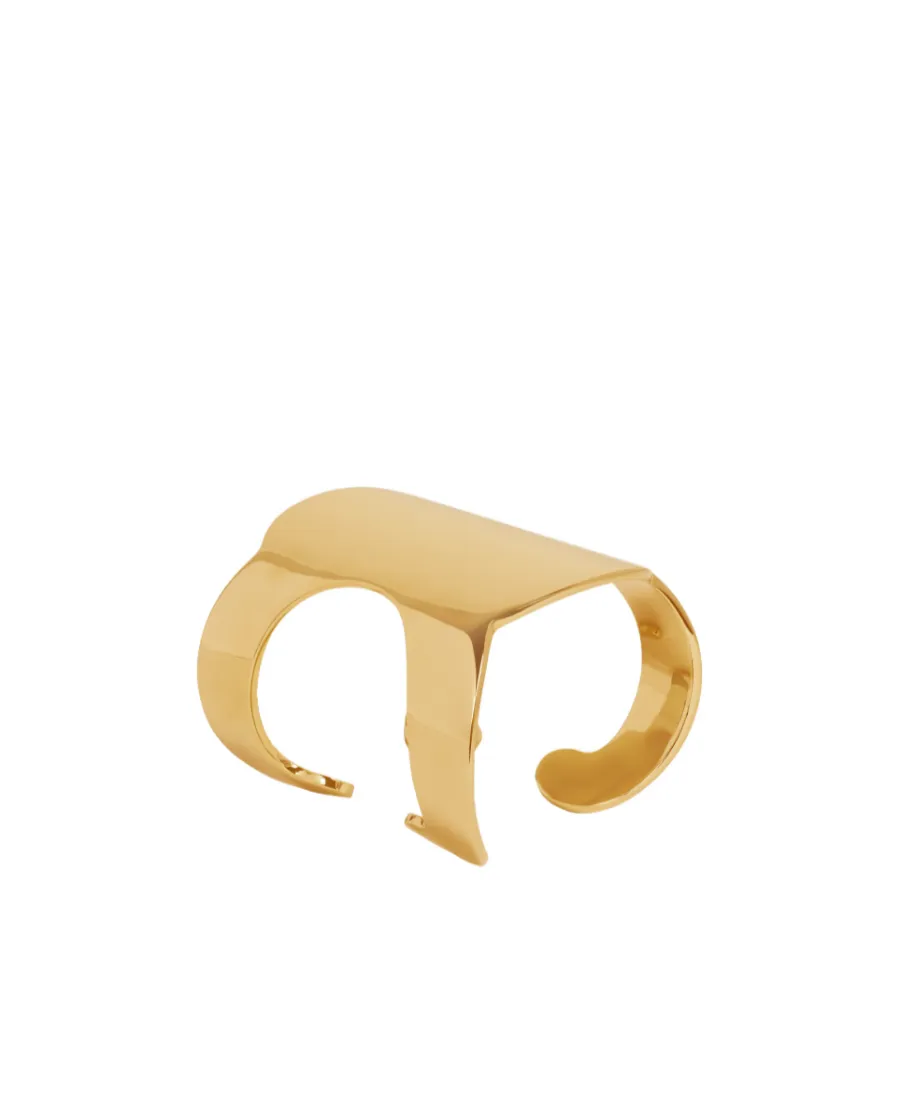 Triomphe Shadow Cuff In Brass With Gold Finish