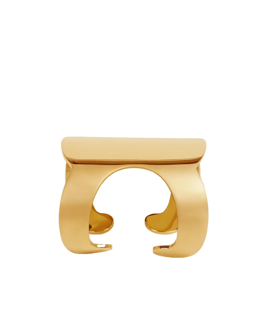 Triomphe Shadow Cuff In Brass With Gold Finish