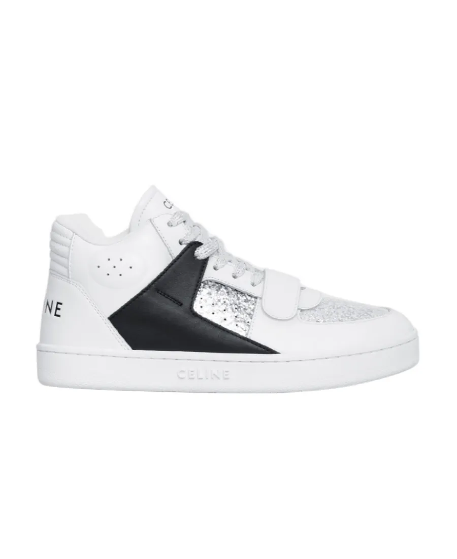 Ct-02 Mid Sneaker With Scratch In Calfskin & Patent Glitter