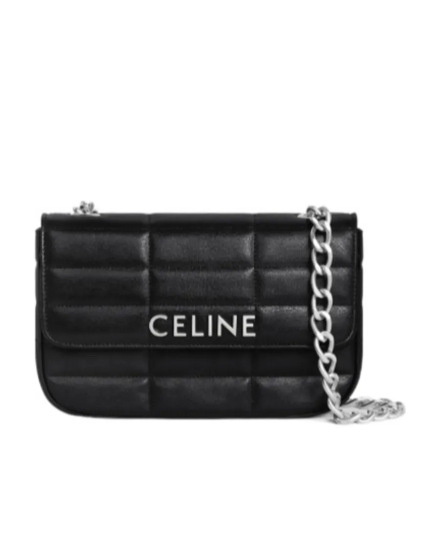 Chain Shoulder Bag Matelasse Monochrome In Quilted Goatskin