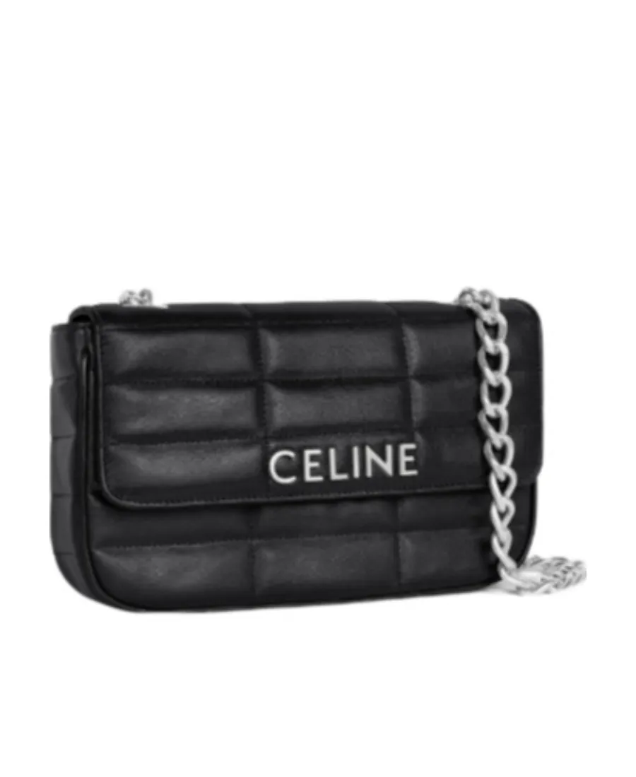 Chain Shoulder Bag Matelasse Monochrome In Quilted Goatskin