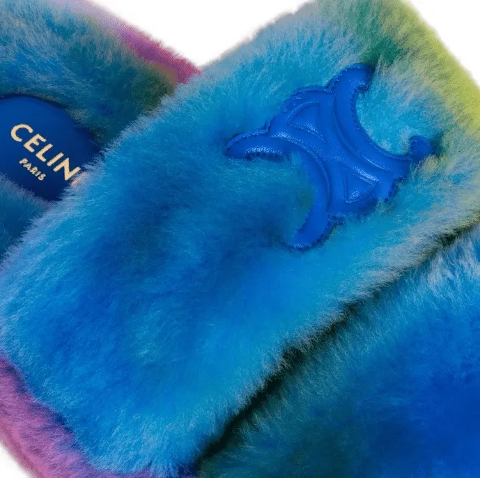 Fur Slides Triomphe Open Slide In Shearling