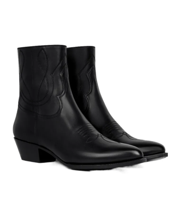 Moon Zipped Boots In Calfskin
