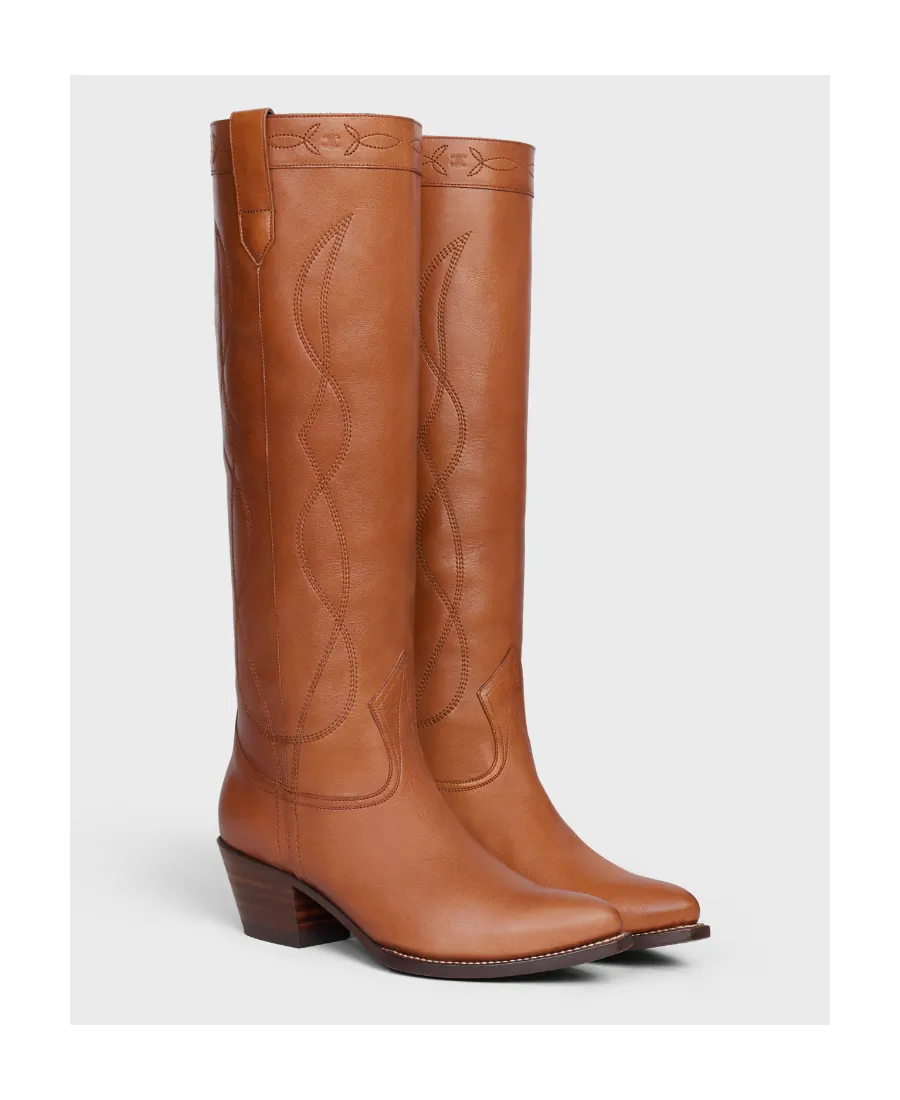 High Boot Western Boots In Calfskin